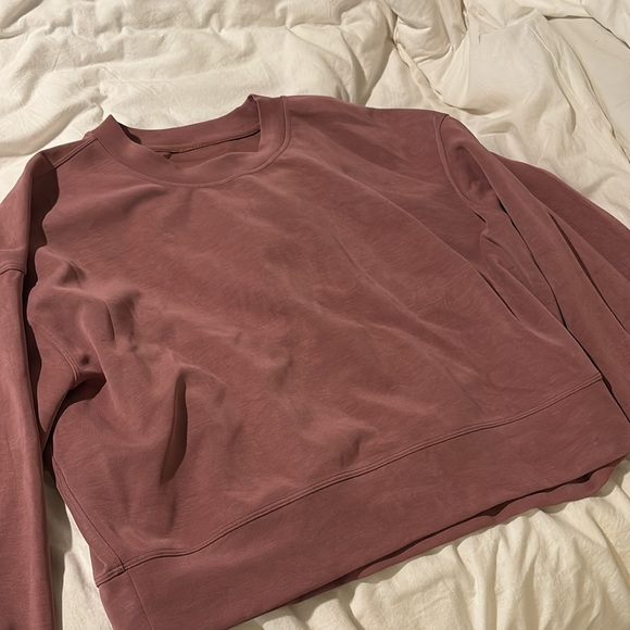 Lululemon perfectly oversized cropped crew *softstreme SPICED CHAI, size 8 - Picture 4 of 4